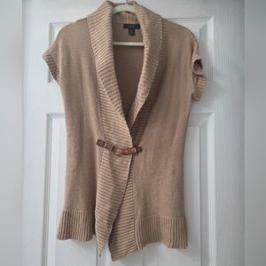 Chaps Women's Camel Colored Sweater with Belted Detail- Small